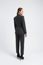 Charger le modèle 3D dans le visionneur de galerie, VESTE FEMME KAREL IMPRIME PRINCE DE GALLES GRIS MARRON