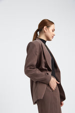 Charger le modèle 3D dans le visionneur de galerie, VESTE FEMME DOLCE MARRON