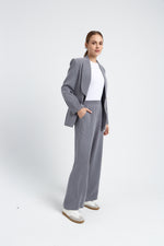 Charger le modèle 3D dans le visionneur de galerie, PANTALON FLUIDE FEMME DOLCE GRIS CLAIR