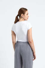 Charger le modèle 3D dans le visionneur de galerie, PANTALON FLUIDE FEMME DOLCE GRIS CLAIR