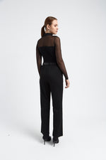Charger le modèle 3D dans le visionneur de galerie, PANTALON DROIT FEMME CAPUCINE NOIR