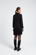 Charger le modèle 3D dans le visionneur de galerie, ROBE CHEMISE AVEC FOND DE ROBE AMOVIBLE ELLA NOIR