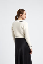 Charger le modèle 3D dans le visionneur de galerie, GILET FEMME MODE LILY CREME/NOIR