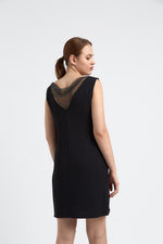 Charger le modèle 3D dans le visionneur de galerie, ROBE DROITE EMPIECEMENT BRILLANT BRIDGET REGLISSE