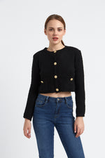 Charger le modèle 3D dans le visionneur de galerie, GILET FEMME BOUCLETTE MAYA NOIR