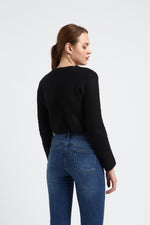 Charger le modèle 3D dans le visionneur de galerie, GILET FEMME BOUCLETTE MAYA NOIR