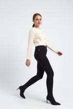 Charger le modèle 3D dans le visionneur de galerie, PANTALON SLIM MODE LAURA NOIR