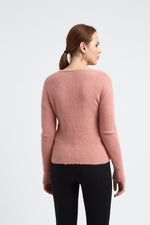 Charger le modèle 3D dans le visionneur de galerie, GILET FEMME DOUCEUR FLEUR BOIS DE ROSE