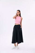 Charger le modèle 3D dans le visionneur de galerie, JUPE LONGUE CELESTE NOIR