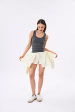Charger le modèle 3D dans le visionneur de galerie, JUPE SHORT TROMPE L'OEIL SAUVAGE VANILLE