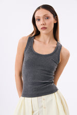 Charger le modèle 3D dans le visionneur de galerie, DEBARDEUR STRASS FEMME LÉGENDE GRIS ANTHRACITE