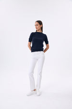 Charger le modèle 3D dans le visionneur de galerie, PANTALON FEMME 5 POCHES EVASION BLANC