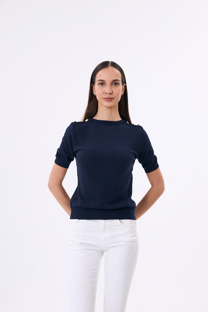 PULL FEMME MANCHE COURTE LOSA MARINE