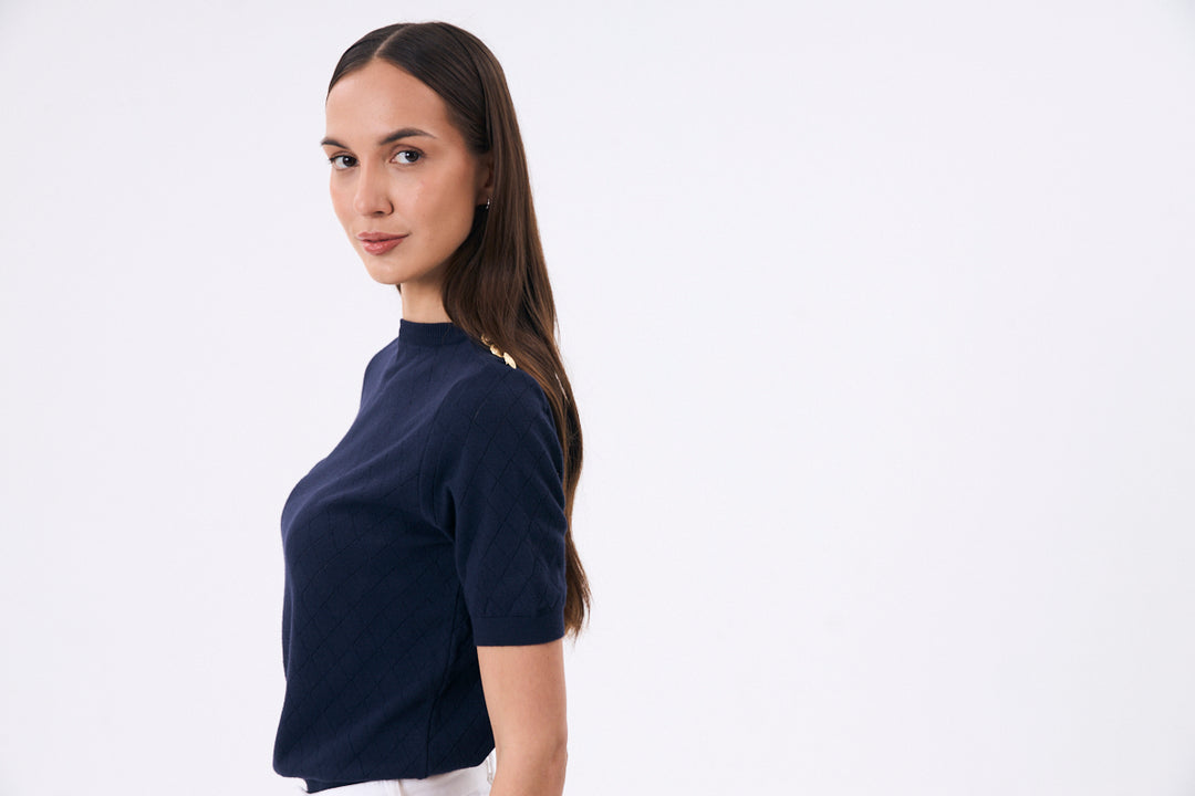 PULL FEMME MANCHE COURTE LOSA MARINE