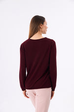 Charger le modèle 3D dans le visionneur de galerie, PULL LEGER FEMME MIRAGE BURGUNDY