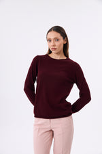 Charger le modèle 3D dans le visionneur de galerie, PULL LEGER FEMME MIRAGE BURGUNDY
