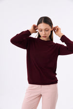 Charger le modèle 3D dans le visionneur de galerie, PULL LEGER FEMME MIRAGE BURGUNDY