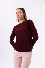 Charger le modèle 3D dans le visionneur de galerie, PULL LEGER FEMME MIRAGE BURGUNDY