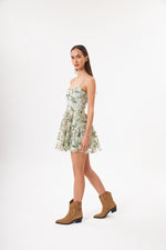 Charger le modèle 3D dans le visionneur de galerie, ROBE ÉTOILÉE FLEUR 3D VERT