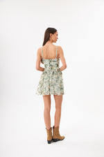 Charger le modèle 3D dans le visionneur de galerie, ROBE ÉTOILÉE FLEUR 3D VERT