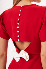 Charger le modèle 3D dans le visionneur de galerie, ROBE BABY-DOLL ROUGE