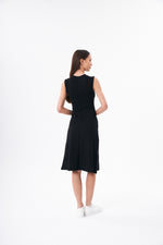 Charger le modèle 3D dans le visionneur de galerie, ROBE EXTENSIBLE V SANS MANCHES VERTIGE REGLISSE