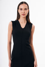 Charger le modèle 3D dans le visionneur de galerie, ROBE EXTENSIBLE V SANS MANCHES VERTIGE REGLISSE