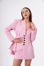 Charger le modèle 3D dans le visionneur de galerie, ENSEMBLE VESTE ET MINI JUPE FEMME MAJESTIC ROSE