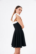 Charger le modèle 3D dans le visionneur de galerie, ROBE FEMME BI-COLORE STARLETTE NOIR ET BLANC