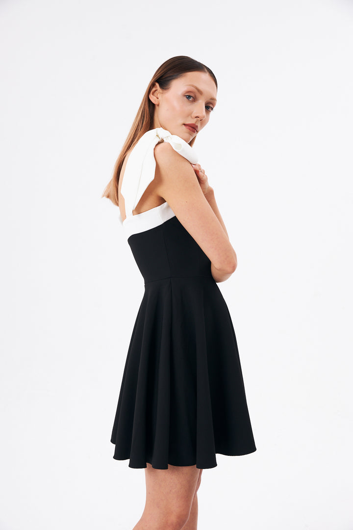 ROBE FEMME BI-COLORE STARLETTE NOIR ET BLANC