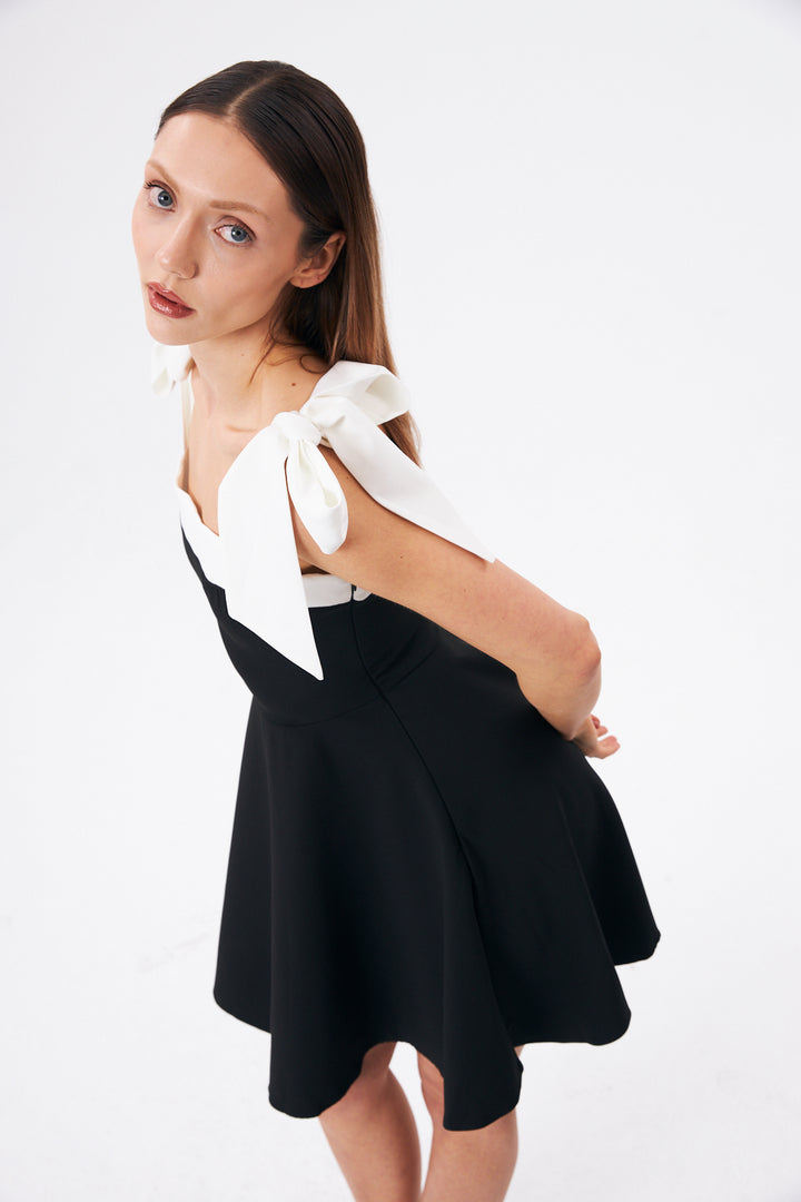 ROBE FEMME BI-COLORE STARLETTE NOIR ET BLANC