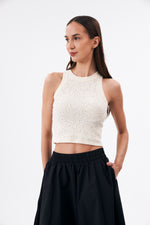 Charger le modèle 3D dans le visionneur de galerie, DEBARDEUR STRASS FEMME ENCHANTÉE VANILLE