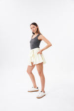 Charger le modèle 3D dans le visionneur de galerie, JUPE SHORT TROMPE L'OEIL SAUVAGE VANILLE