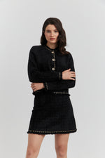 Charger le modèle 3D dans le visionneur de galerie, ENSEMBLE ELYA VESTE/GILET ET JUPE NOIR