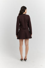 Charger le modèle 3D dans le visionneur de galerie, ENSEMBLE ORLISSA VESTE/GILET ET JUPE CHOCOLAT