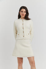 Charger le modèle 3D dans le visionneur de galerie, ENSEMBLE ELYA VESTE/GILET ET JUPE ECRU