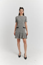 Charger le modèle 3D dans le visionneur de galerie, ROBE DEYORA TWEED GRIS CHINE