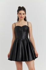 Charger le modèle 3D dans le visionneur de galerie, ROBE PVC FAUX CUIR BRETELLE SAURELLE REGLISSE