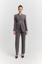 Charger le modèle 3D dans le visionneur de galerie, TAILLEUR VESTE ET PANTALON CALYNE ANTHRACITE