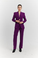 Charger le modèle 3D dans le visionneur de galerie, TAILLEUR VESTE AVEC PANTALON CALYNE AUBERGINE