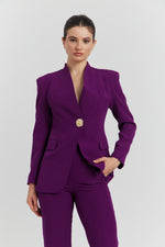 Charger le modèle 3D dans le visionneur de galerie, TAILLEUR VESTE AVEC PANTALON CALYNE AUBERGINE