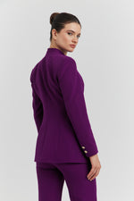 Charger le modèle 3D dans le visionneur de galerie, TAILLEUR VESTE AVEC PANTALON CALYNE AUBERGINE