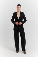 Charger le modèle 3D dans le visionneur de galerie, TAILLEUR COL CHALE, VESTE CEINTURE AVEC PANTALON DARYN REGLISSE