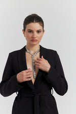 Charger le modèle 3D dans le visionneur de galerie, COLLIER ARGENTE DENTELE AELORYS