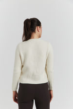 Charger le modèle 3D dans le visionneur de galerie, GILET BOUTONS PRESSIONS PERLES NELYRA ECRU