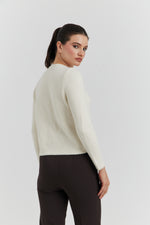 Charger le modèle 3D dans le visionneur de galerie, GILET BOUTONS PRESSIONS PERLES NELYRA ECRU