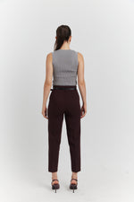 Charger le modèle 3D dans le visionneur de galerie, PANTALON AVEC CEINTURE FIOREA BORDEAUX