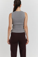 Charger le modèle 3D dans le visionneur de galerie, DEBARDEUR TRICOTE MAILLE SOYEUSE VELORA ANTHRACITE