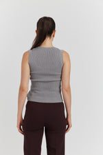 Charger le modèle 3D dans le visionneur de galerie, DEBARDEUR TRICOTE MAILLE SOYEUSE VELORA ANTHRACITE