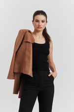 Charger le modèle 3D dans le visionneur de galerie, TRENCH COURT SUEDINE YARA CAMEL